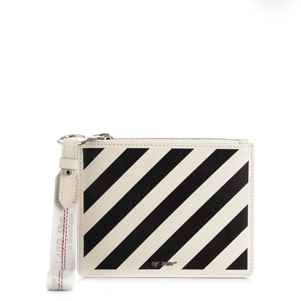 Off-White Diagonal Stripe Pouch